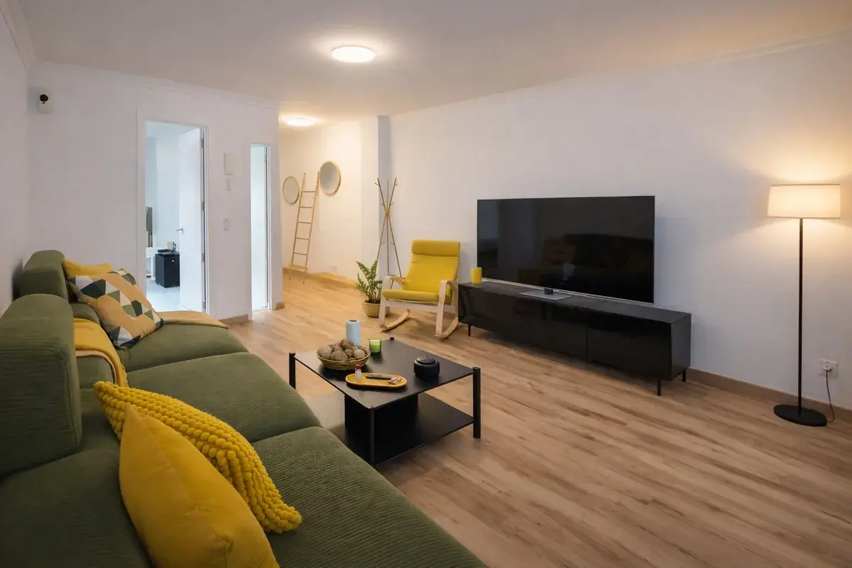 Renovated living room in Arguineguín apartment