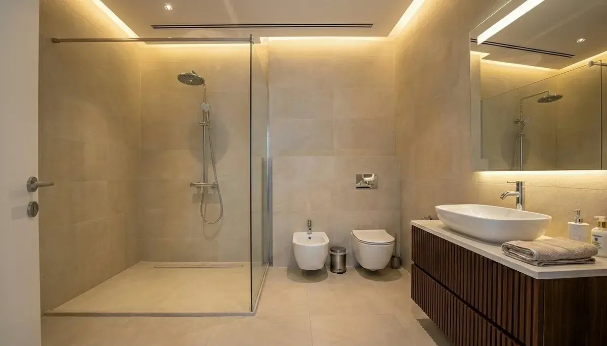 Modern renovated bathroom with premium finishes