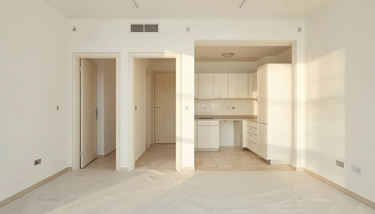 Reforma de apartamento casi terminada con pintura fresca y puertas nuevas en Gran Canaria