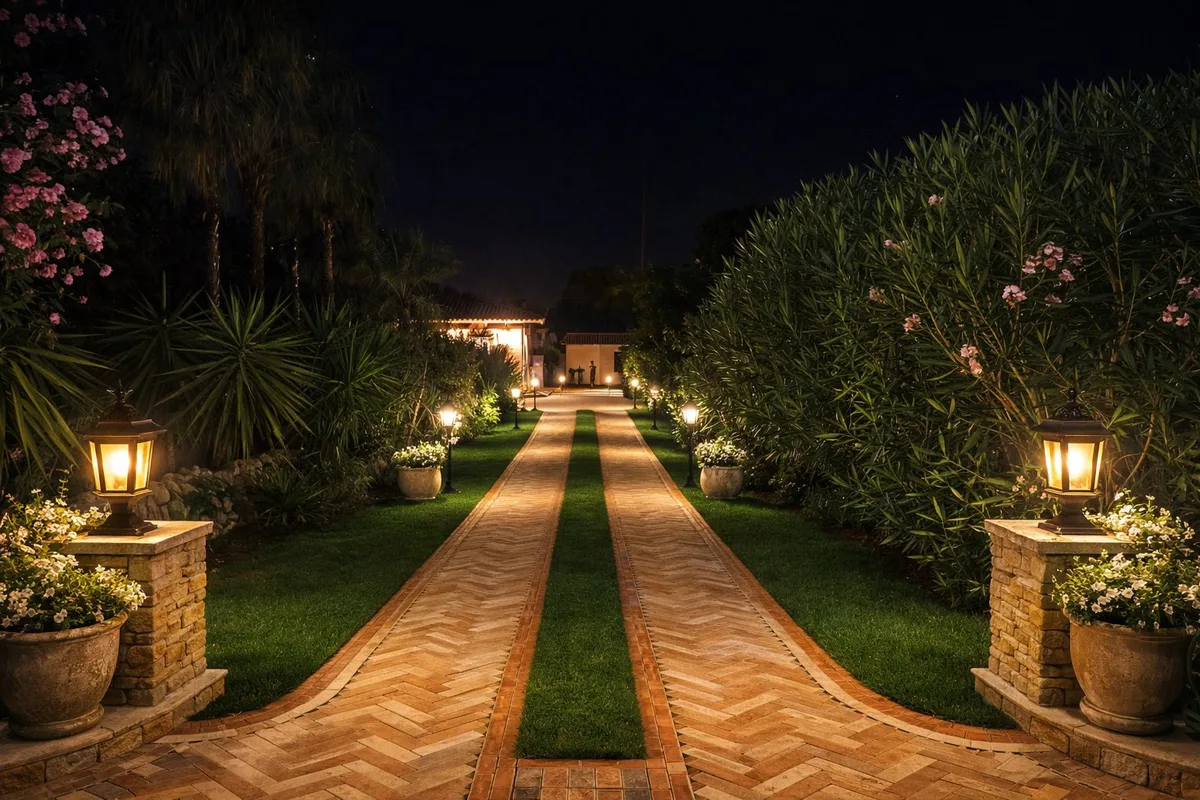 Garden path in a renovated outdoor space